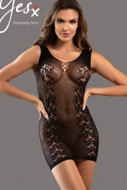 Yesx Black Mesh Dress