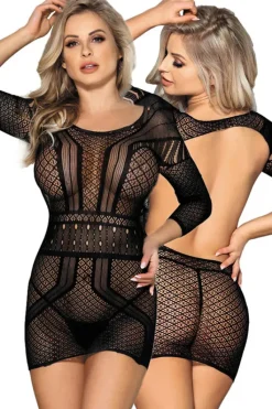 Yesx Black Mesh Dress