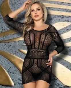 Yesx Black Mesh Dress