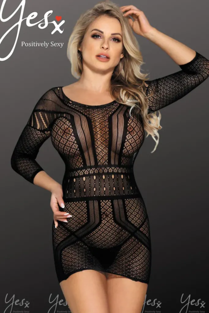 Yesx Black Mesh Dress