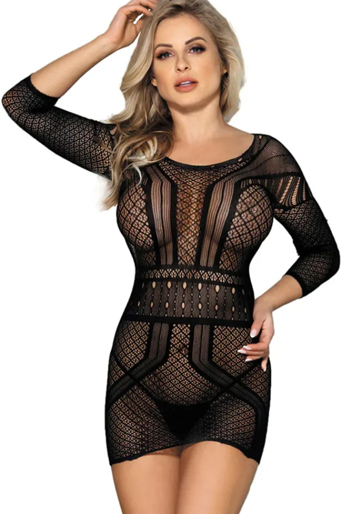 Yesx Black Mesh Dress