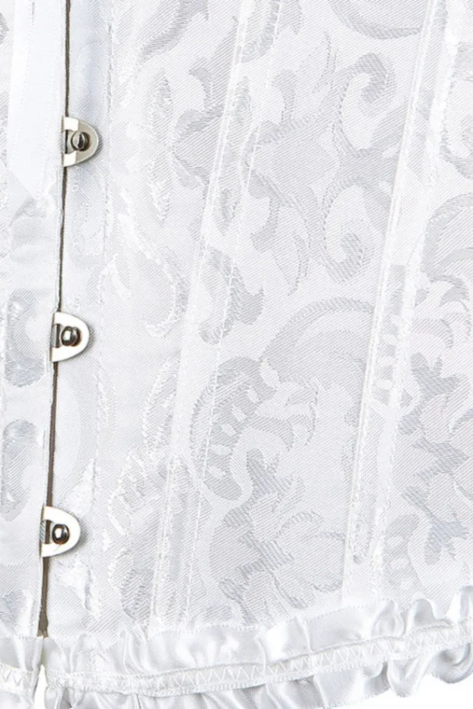 Yesx Elegant White Brocade Corset