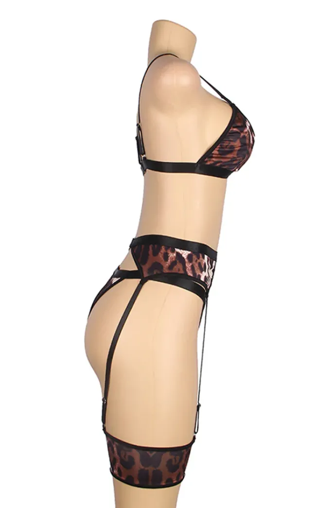 Yesx Leopard Print Lingerie Set