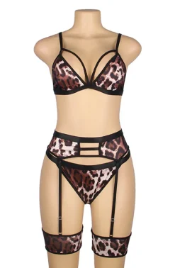 Yesx Leopard Print Lingerie Set