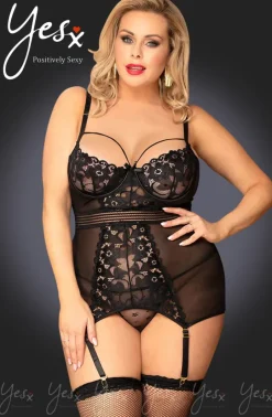 Yesx Plus Size Floral Lace Chemise