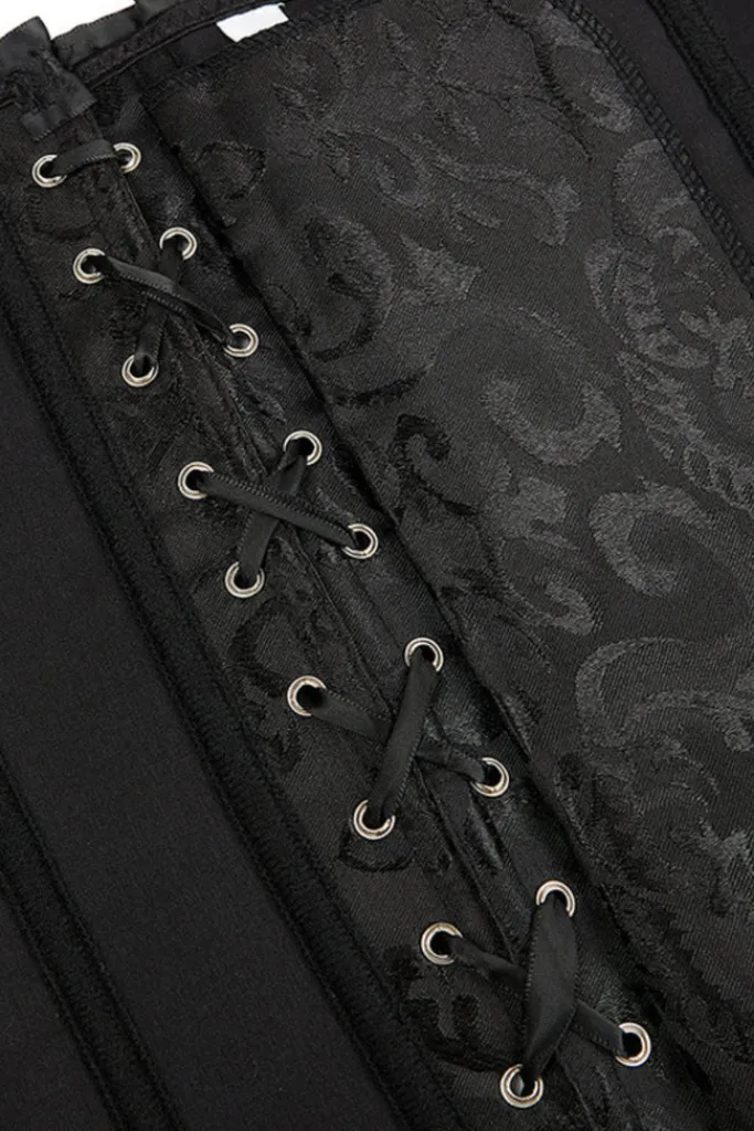 Yesx Stunning Black Borcade Corset (XS-5XL)