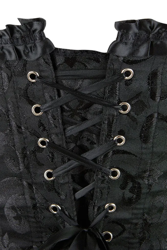Yesx Stunning Black Borcade Corset (XS-5XL)