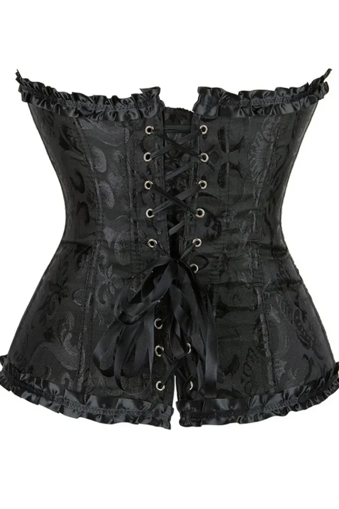 Yesx Stunning Black Borcade Corset (XS-5XL)