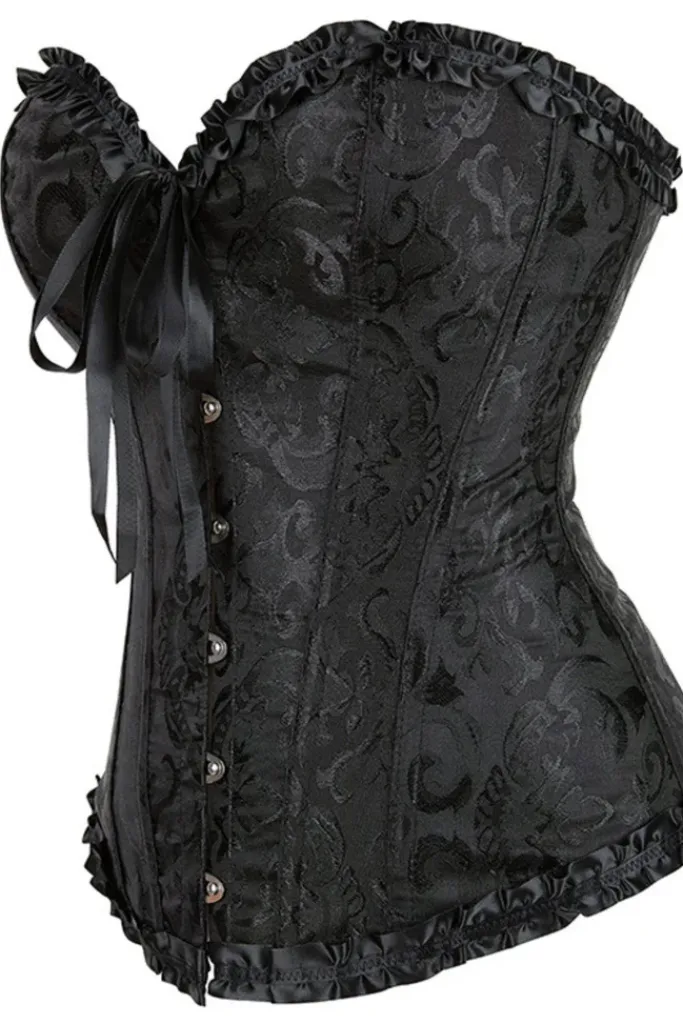 Yesx Stunning Black Borcade Corset (XS-5XL)