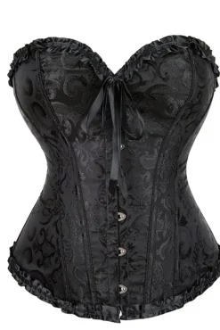 Yesx Stunning Black Borcade Corset (XS-5XL)