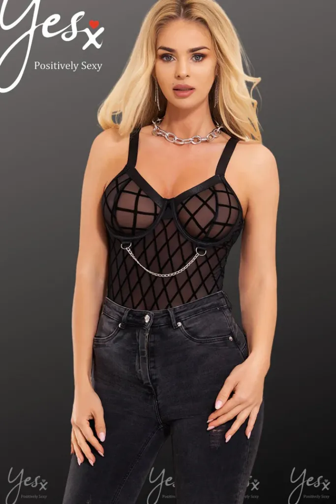Yesx YX846 Black Bodysuit
